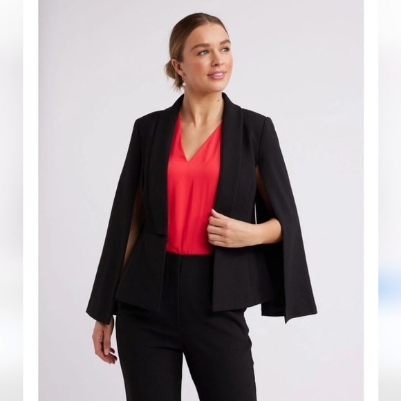 Sophie Rue No. 1 Drape Cape in Stark Black Size Medium | EUC Like New - Picture 4 of 13